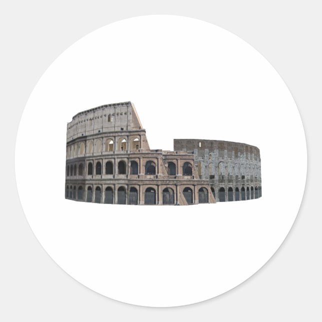 Adesivo Redondo O Colósio de Roma: Modelo 3D: (Frente)