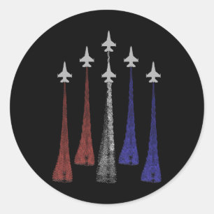 Adesivo Redondo O Combatente Patriótico Americano Jets Usa 4 De Ju