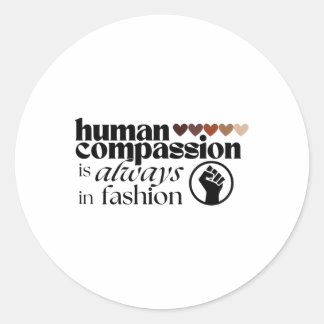 Adesivo Redondo O Compão Humano Está Sempre Em Vida Negra De Moda