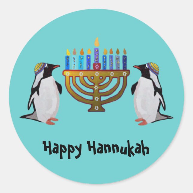 Adesivo Redondo O Congelado Escolhido Hannukah (Frente)