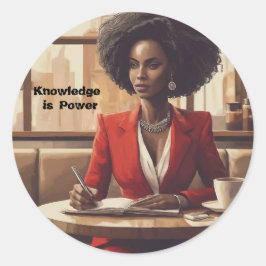 Adesivo Redondo O conhecimento é o sonho de alcançar energia