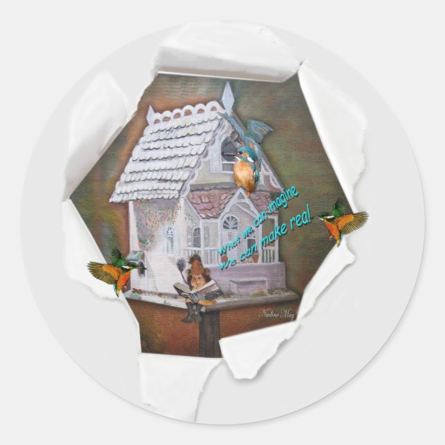 Adesivo Redondo O contador de histórias do Leprechaun T-Shirt (Frente)