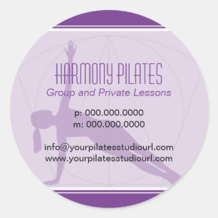 Adesivo Redondo O Convergent alinha Pilates roxo