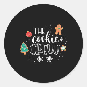 Adesivo Redondo O Cookie Crew Natal Rei Amante de Biscoito Criança