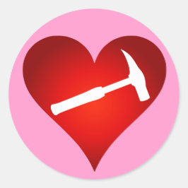 Adesivo Redondo O Coração e o Martelo do Geólogo