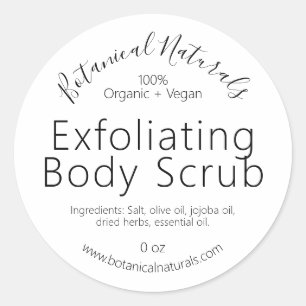 Adesivo Redondo O corpo Handmade puro do Vegan orgânico esfrega
