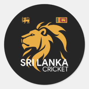 Adesivo Redondo O críquete do Sri Lanka é perfeito para os fãs de