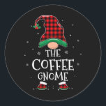 Adesivo Redondo O Cristo de Xadrez de Correspondência da Família G<br><div class="desc">A Família Gnomo Xmas do Café Correspondendo aos Gnomos de Natal da Xadrez</div>
