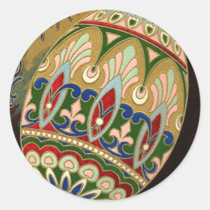 Adesivo Redondo O cristo Está Risen! Ovo de Páscoa Russo Fino Vi