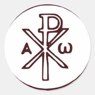 Adesivo Redondo O cristograma Chi-Rho símbolo 