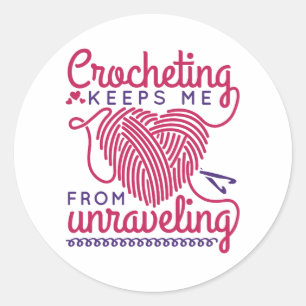 Adesivo Redondo O Crocheting Me Impede De Desmarcar