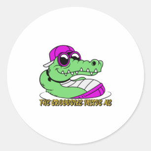 Adesivo Redondo O Crocodilo dentro linda design