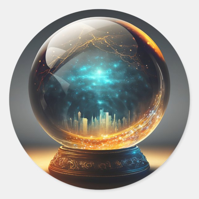 Adesivo Redondo O Crystal Ball of Prosperity Sticker (Frente)