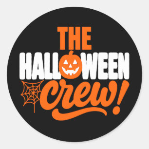 Adesivo Redondo O Design da Equipe de Halloween
