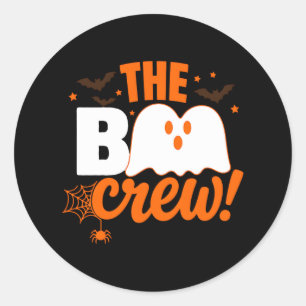Adesivo Redondo O Design de Halloween da Equipe Boo
