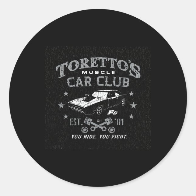 Adesivo Redondo O Destino Do Carro Muscular De Toretto Furioso (Frente)