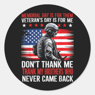 Adesivo Redondo O Dia da Memória é para os Veteranos O Dia dos Vet