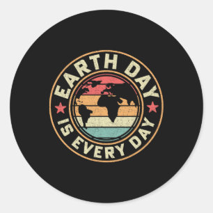 Adesivo Redondo O Dia da Terra é dia a dia de camisa