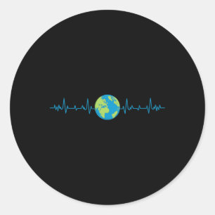 Adesivo Redondo O Dia da Terra Engraçada e Engraçado Salva o Nosso