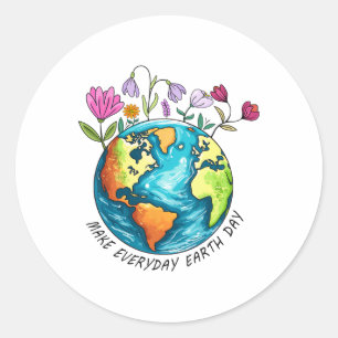 Adesivo Redondo O Dia da Terra torna o Dia da Terra Engraçado