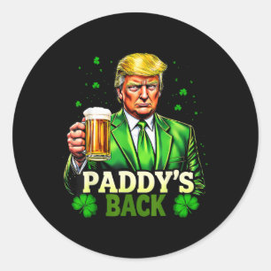 Adesivo Redondo O Dia de São Patrício de Shamrock da Cerveja do Pa
