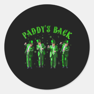Adesivo Redondo O Dia de São Patrício do Paddy's Back Trump St Pat