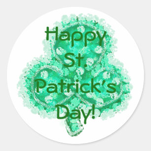 Adesivo Redondo O dia de St Patrick feliz!