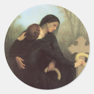 Adesivo Redondo O Dia dos Mortos por William Adolphe Bouguereau