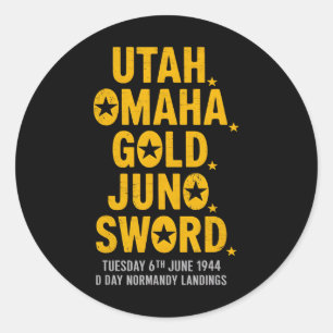 Adesivo Redondo O Dia Mundial da Guerra Fala Hero Normandia L, Her