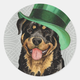 Adesivo Redondo O dia Rottweiler de St Patrick