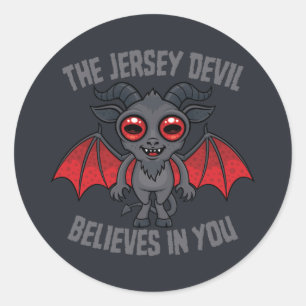 Adesivo Redondo O Diabo de Jersey Acredita em Você