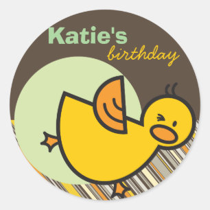Adesivo Redondo O divertimento bonito Duckies Ducks a festa de