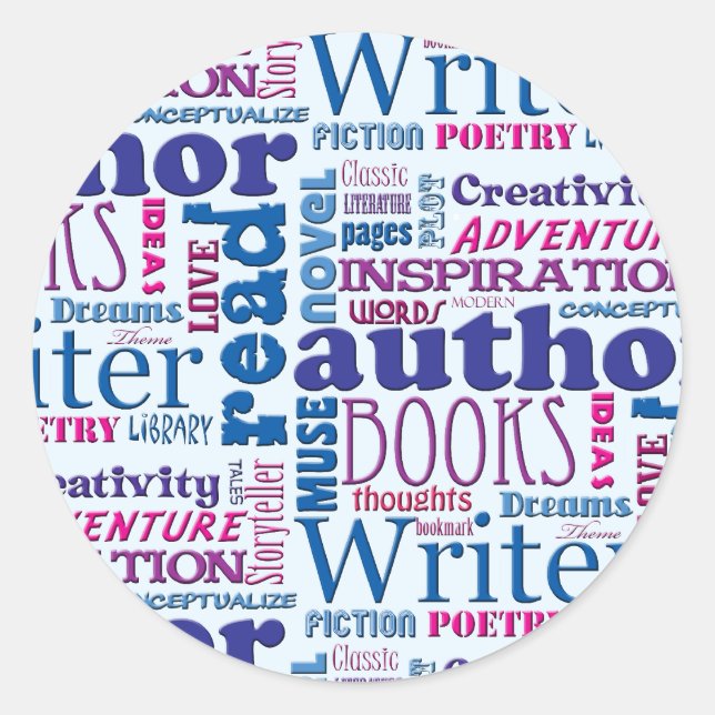 Adesivo Redondo O divertimento é o autor do teste padrão (Frente)