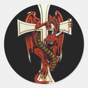 Adesivo Redondo O Dragão e a Cruz