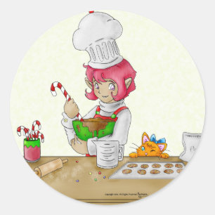 Adesivo Redondo O Elf Baker Sticker!