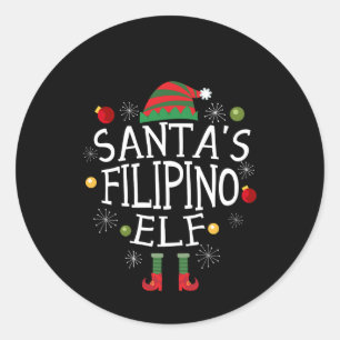 Adesivo Redondo O Elfo Filipino do Papai Noel - Natal nas Filipina