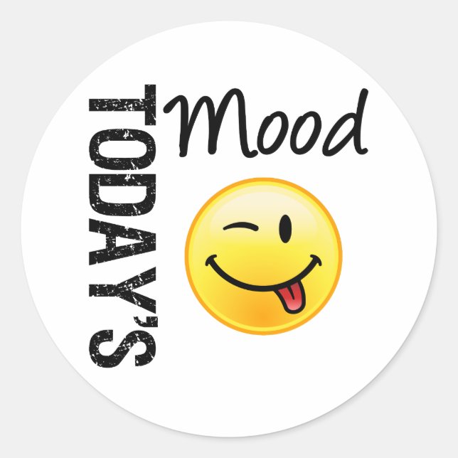Adesivo Redondo O Emoticon do Humor de Hoje (Frente)