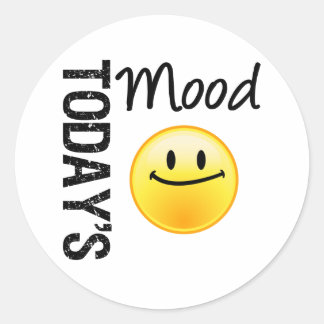 Adesivo Redondo O Emoticon do Humor de Hoje Satisfeito
