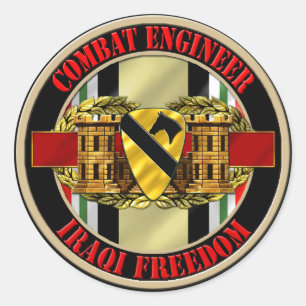 Adesivo Redondo ø Engenheiro de divisão OIF da cavalaria