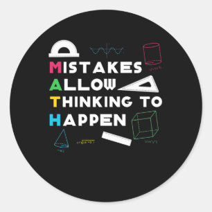 Adesivo Redondo O erro reserva pensar acontece amante da