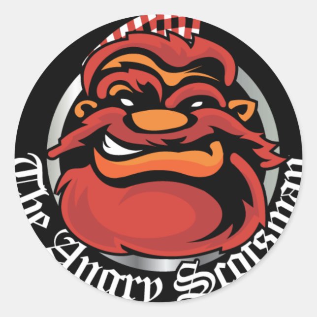 Adesivo Redondo O Escoceso Irritado (Frente)