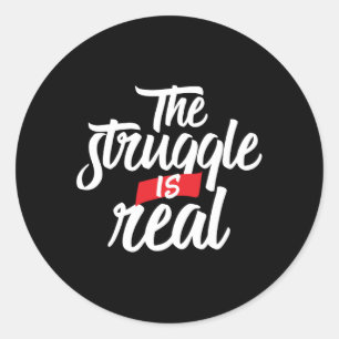 Adesivo Redondo O esforço é trabalho duro e convicção reais