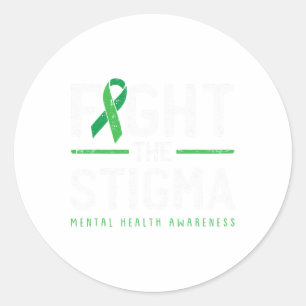 Adesivo Redondo O estigma saúde mental Sensibilização para a saúde