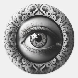 Adesivo Redondo O estilo "Eye Fornasetti"