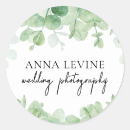 Adesivo Redondo O Eucalyptus Verde Deixa O Nome Da Empresa De Bord