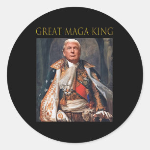 Adesivo Redondo O Excelente Maga King Divertido Trump Ultra Maga K