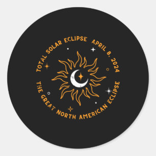 Adesivo Redondo O Excelente Norte-Americano Total Solar Eclipse ab