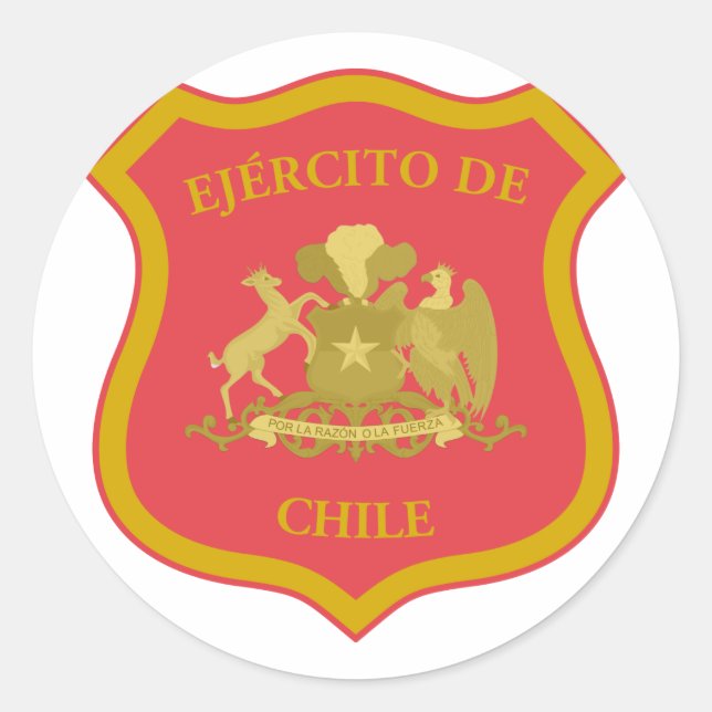Adesivo Redondo O Exército Chileno, Chile (Frente)
