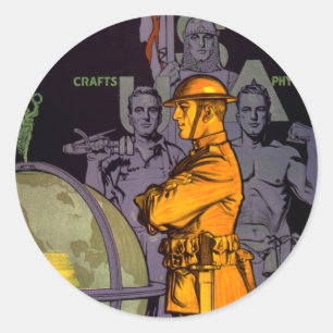 Adesivo Redondo O exército constrói HOMENS