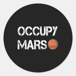 Adesivo Redondo O Explorador Ocupa Espaço em Marte